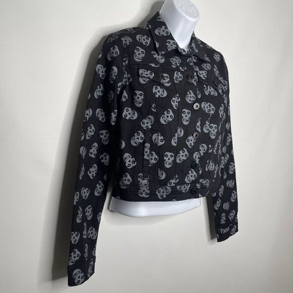 Iron Fist x Misfits Fiend Crimson Ghost All Over Print Black Denim Jacket - Picture 3 of 8